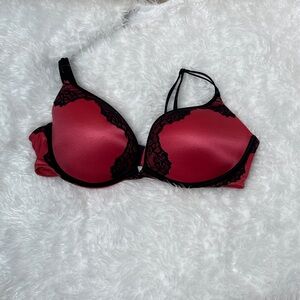 Victoria's Secret Red and Black Lace Bra